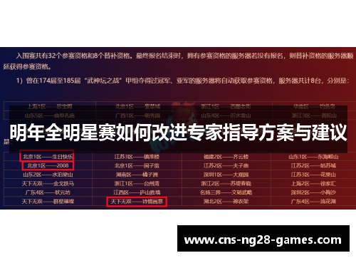 明年全明星赛如何改进专家指导方案与建议